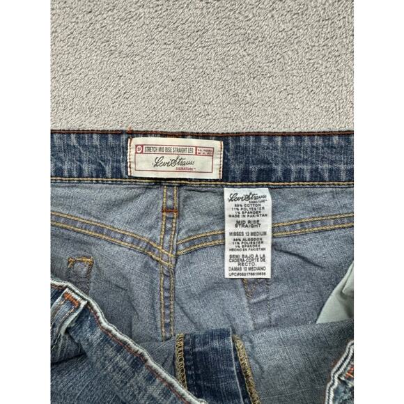Levi's Strauss Signature Jeans Womens Size 12 Medium Mid Rise Straight Blue - Picture 3 of 8